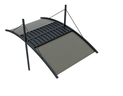 Double-sided bended highed automatic pergola
