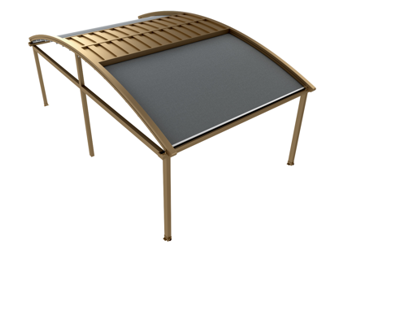 Oval double-sided automatic pergola